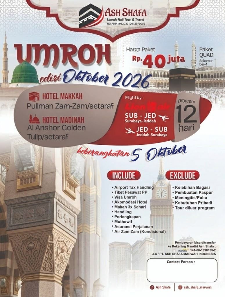 AWAL MUSIM BULAN OKTOBER 12 HARI 2026